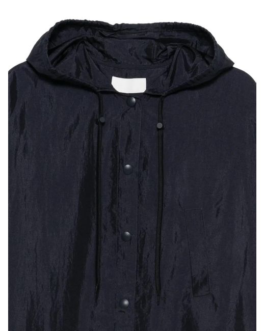 Tibi Blue Hooded Button Coat