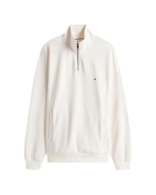 Tommy Hilfiger White Sweat À Fermeture Zippée for men