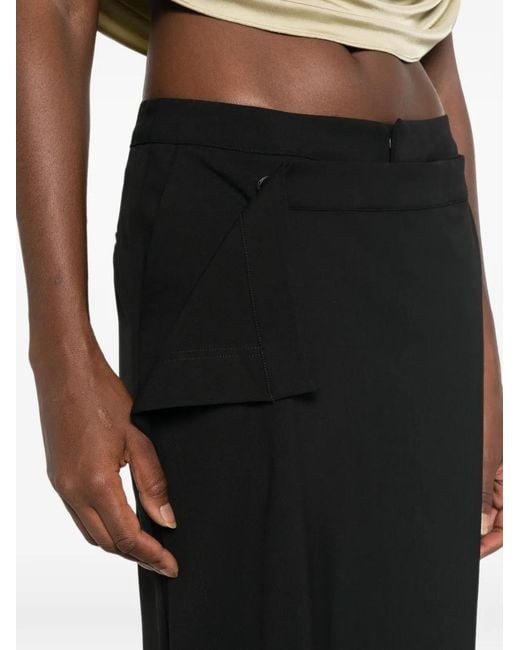 LE SULLY STUDIO Black Layered-Panel Tailored Trousers