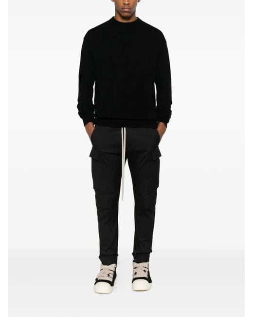 Rick Owens Black Drawstring Cargo Pants for men