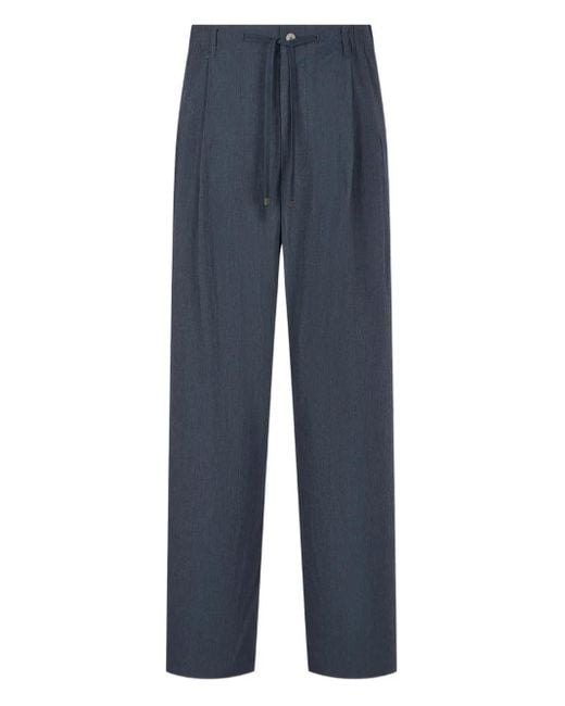 Studio Tomboy X Blue Drawstring Pleated Trousers for men