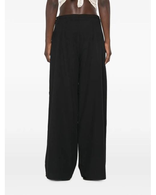Sir Black Beatrice Pleated-Detailing Wide-Leg Trousers