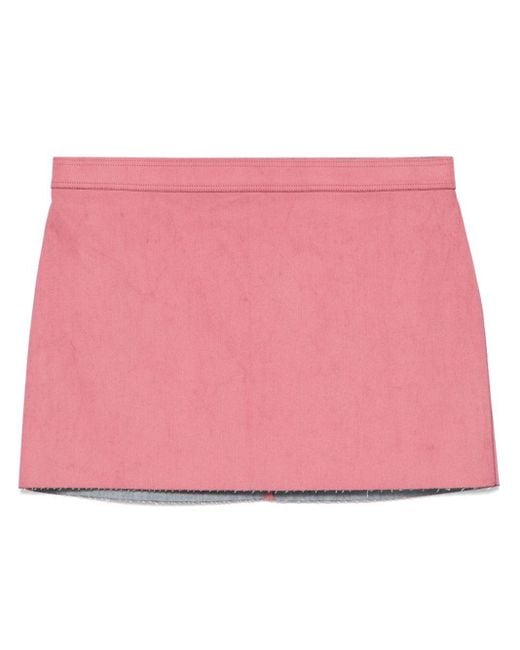 Rick Owens Pink Coated-Finish Mini Skirt