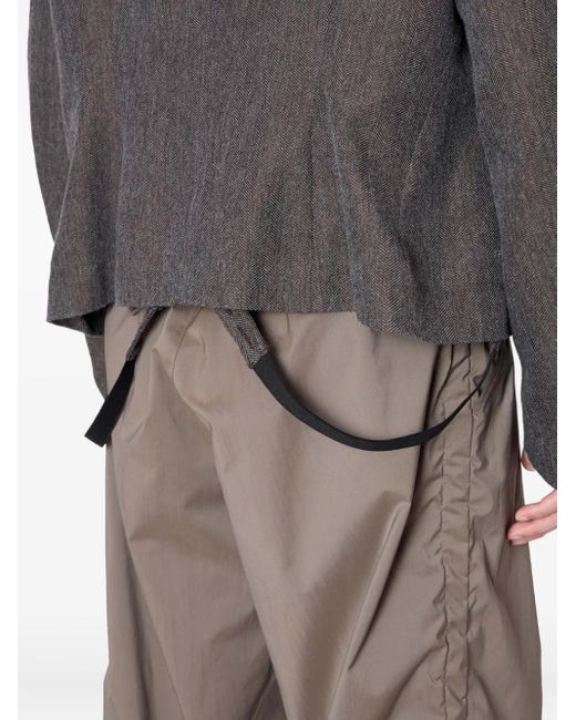 Kolor Gray Herringbone Panelled Jacket for men