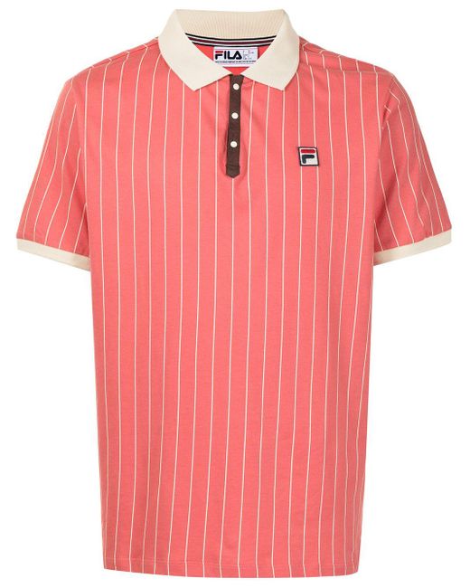 Camisa con parche del logo Fila de Algodón de color Rosa para hombre - Lyst