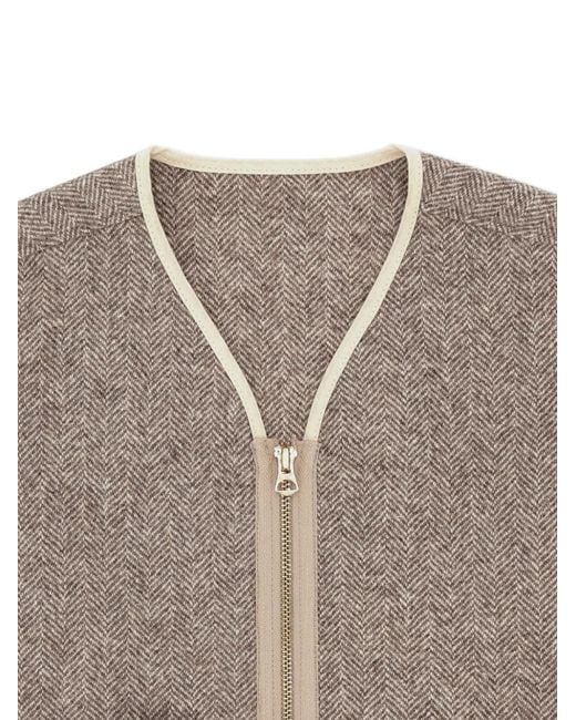 Fortela Natural Sherpa Herringbone Zip-Up Jacket for men