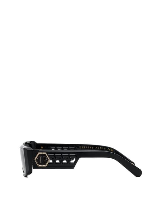 Philipp Plein Gray Rectangle Sunglasses