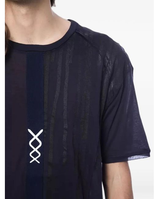 Nicolo' Beretta Blue Graphic-Print T-Shirt for men