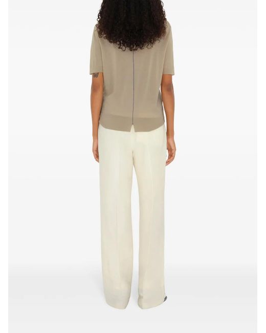 Burberry Natural Fine-Knit Wool Top