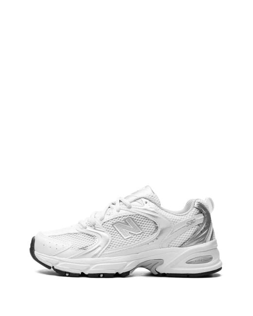 New Balance White Mesh Sneakers