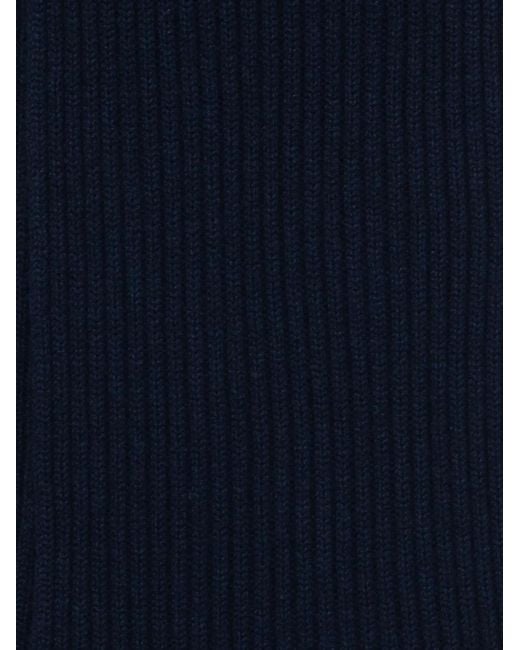 Dell'Oglio Blue Ribbed Scarf for men