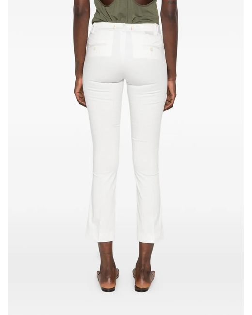Bonheur White Capri Cropped Trousers