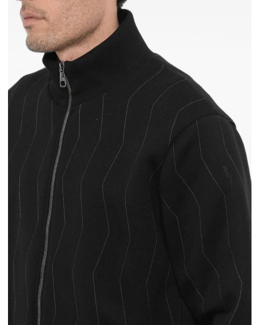 Neil Barrett Black Embroidered Zip-Up Sweatshirt for men