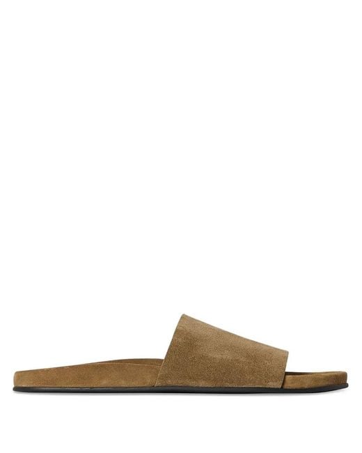 The Row Brown Hugh Suede Sandals for men