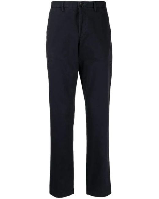 Paul Smith Blue Zebra-Embroidered Straight-Leg Trousers for men