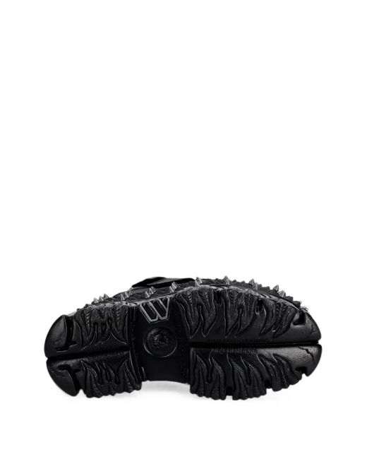 New Rock Black Spiked Platform Sneakers