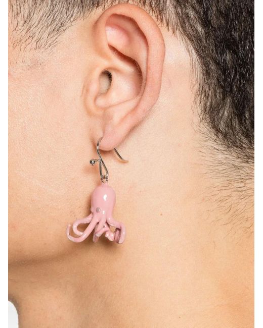 Marni Pink Octopus-Motif Earrings for men