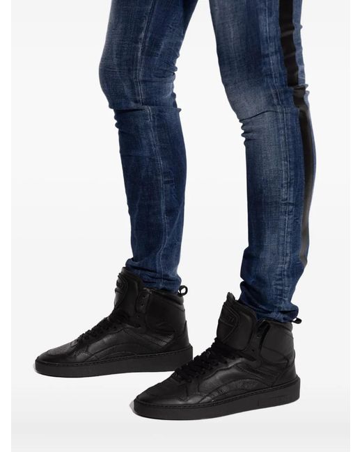 DSquared² Black High-Top Leather Sneakers