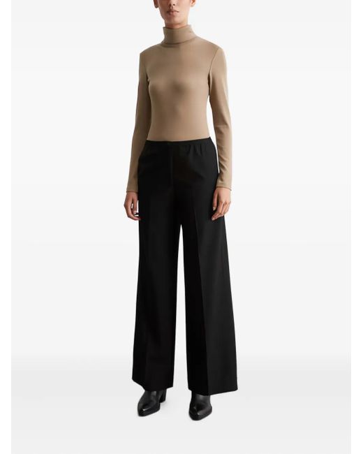 Marc O' Polo Black Pressed-Crease Trousers