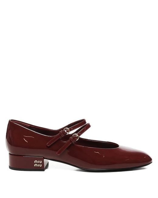 Miu Miu Brown Double-Strap Pumps