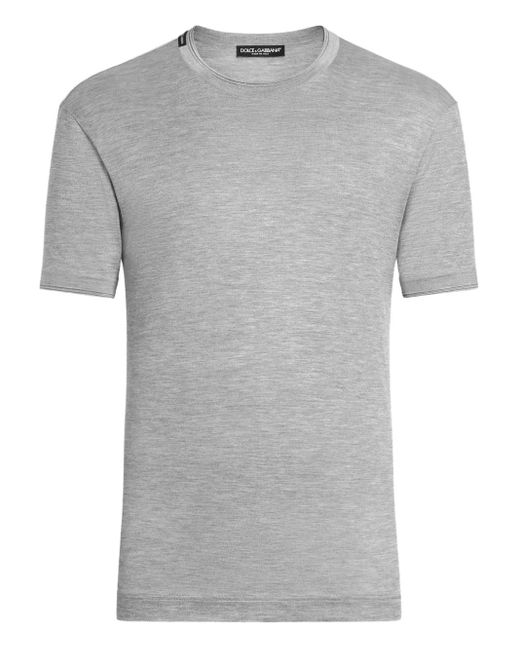 Dolce & Gabbana Gray Silk T-Shirt for men