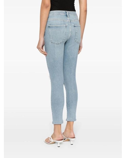 Agolde Blue Sophie Ripped Skinny Jeans