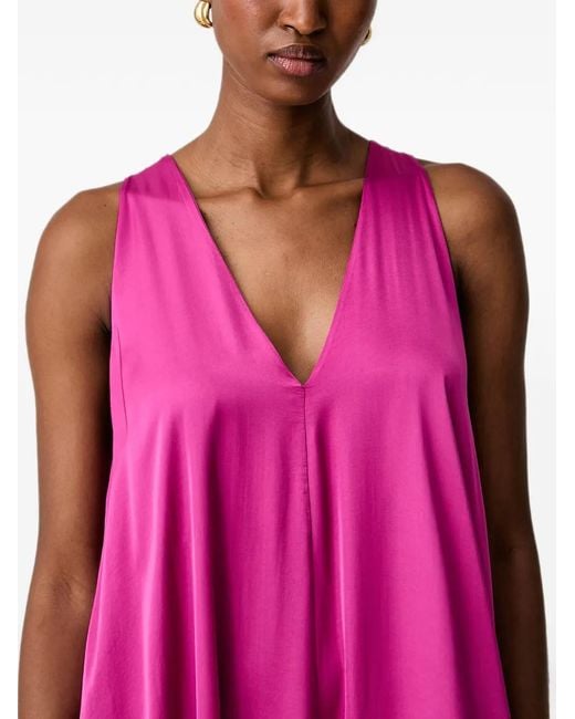 Haveone Pink V-Neck Sleeveless Maxi Dress