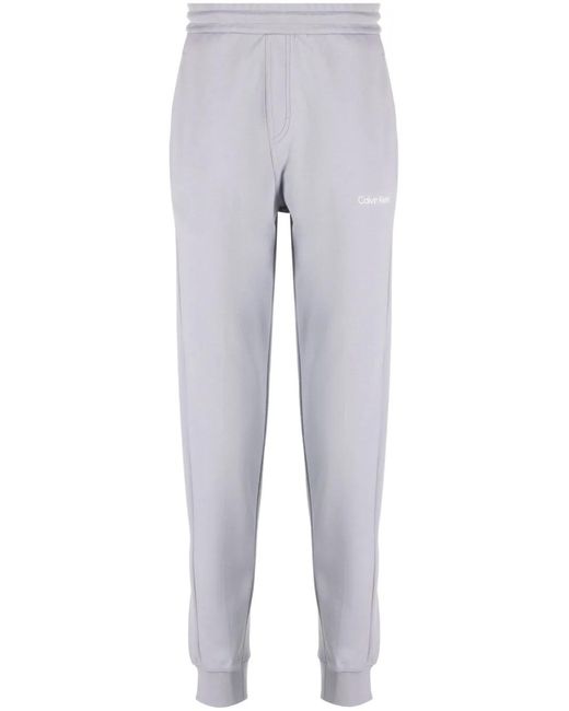 Calvin Klein Gray Logo-Print Track Pants for men