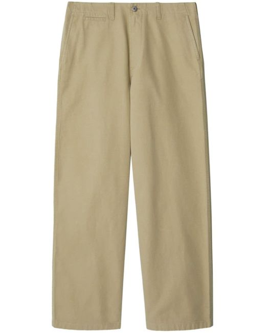 Pantalon chino en coton à coupe droite Burberry pour homme en coloris Natural