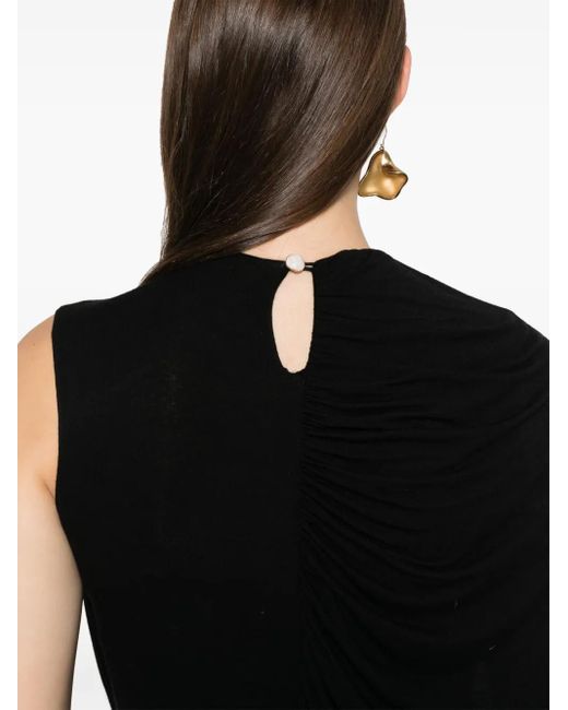 MANURI Black Lillies Cashmere Blouse