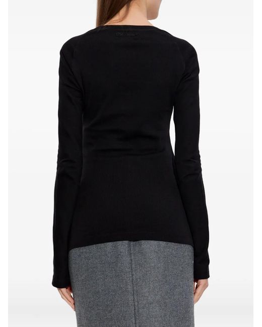 DSquared² Black Round-Neck Long-Sleeve Top
