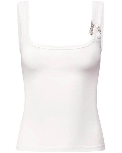 Area White Ring-Detail Tank Top