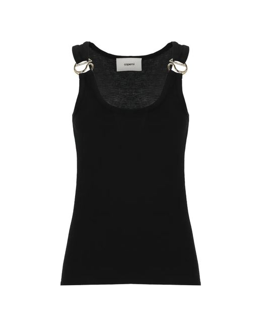 Coperni Black Logo-Plaque Tank Top