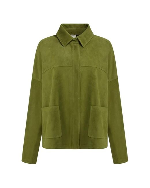 FURLING BY GIANI Green Suede Patch-Pocket Jacket