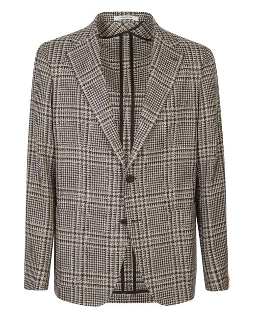 Chaqueta A Cuadros Con Botones Tagliatore de hombre de color Brown