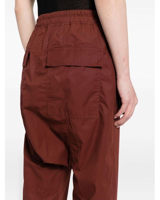 Rick Owens Drawstring-waist cotton trousers in Red für Herren