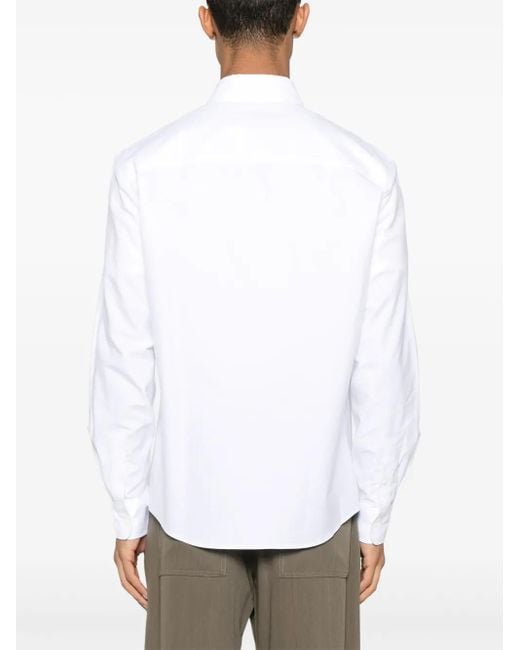 Maison Kitsuné White Fox Head Cotton Shirt for men