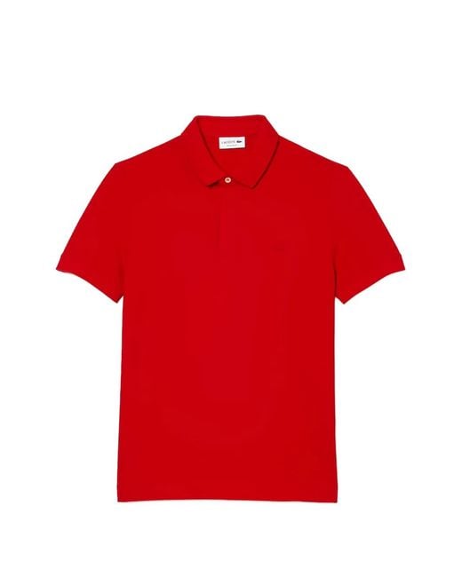 Lacoste Red Regular Fit Pique Polo for men