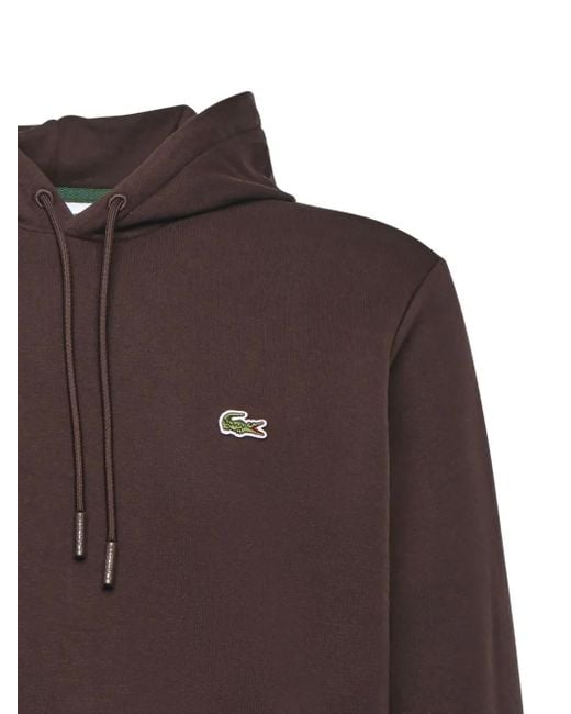 Lacoste Brown Drawstring Hoodie for men