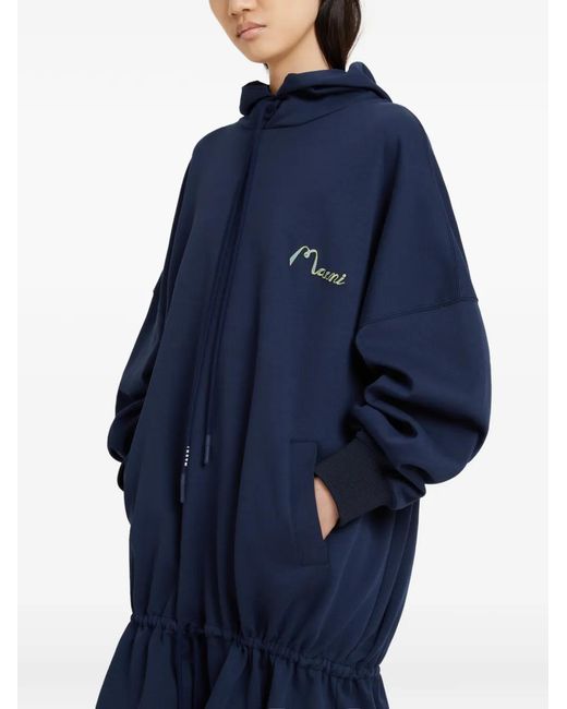 Marni Blue Drawstring Mini Dress