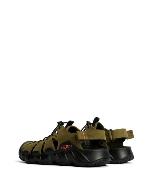 Keen Black Hyperport Fisherman Leather Sandals for men