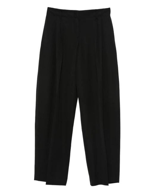McQueen Black Cotton Tapered Trousers