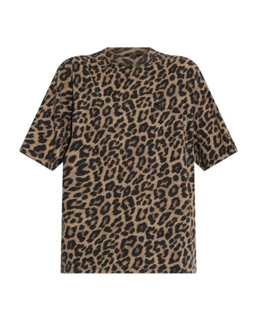 Anine Bing Black Leopard-Print T-Shirt