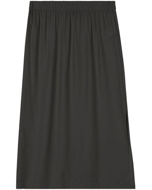 John Elliott Gray Elasticated-waist Silk Midi Skirt
