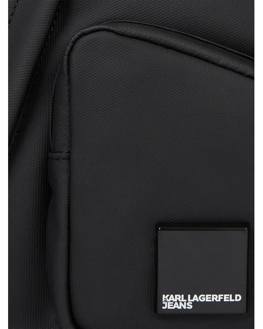 Karl Lagerfeld Black Extra Large Venture Messenger Bag for men