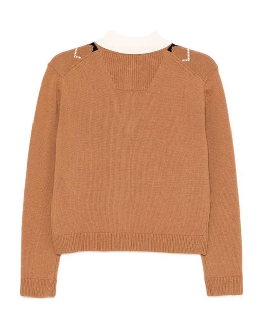 Juun.J Brown Layered Polo Top