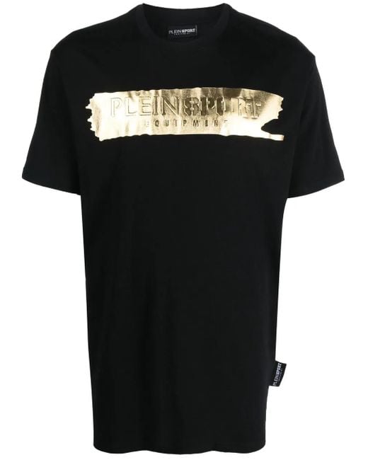 Philipp Plein Black Logo-Print Short-Sleeved T-Shirt for men