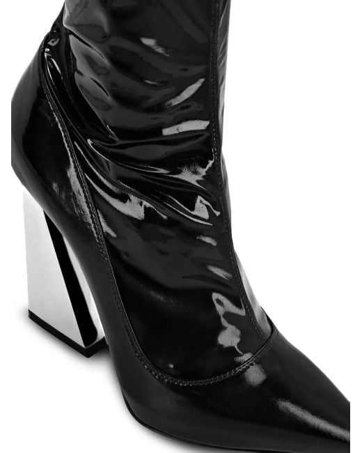 Philipp Plein Black Naplak Pointed Boots