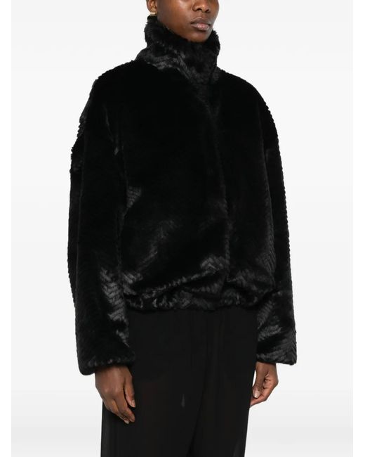 Forte_forte Black Chevron-Pattern Jacket