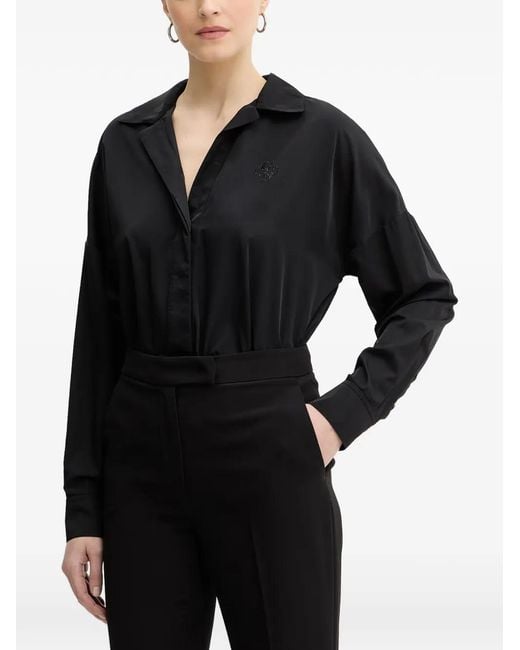 Guess Black Shirt-Collar Bodysuit